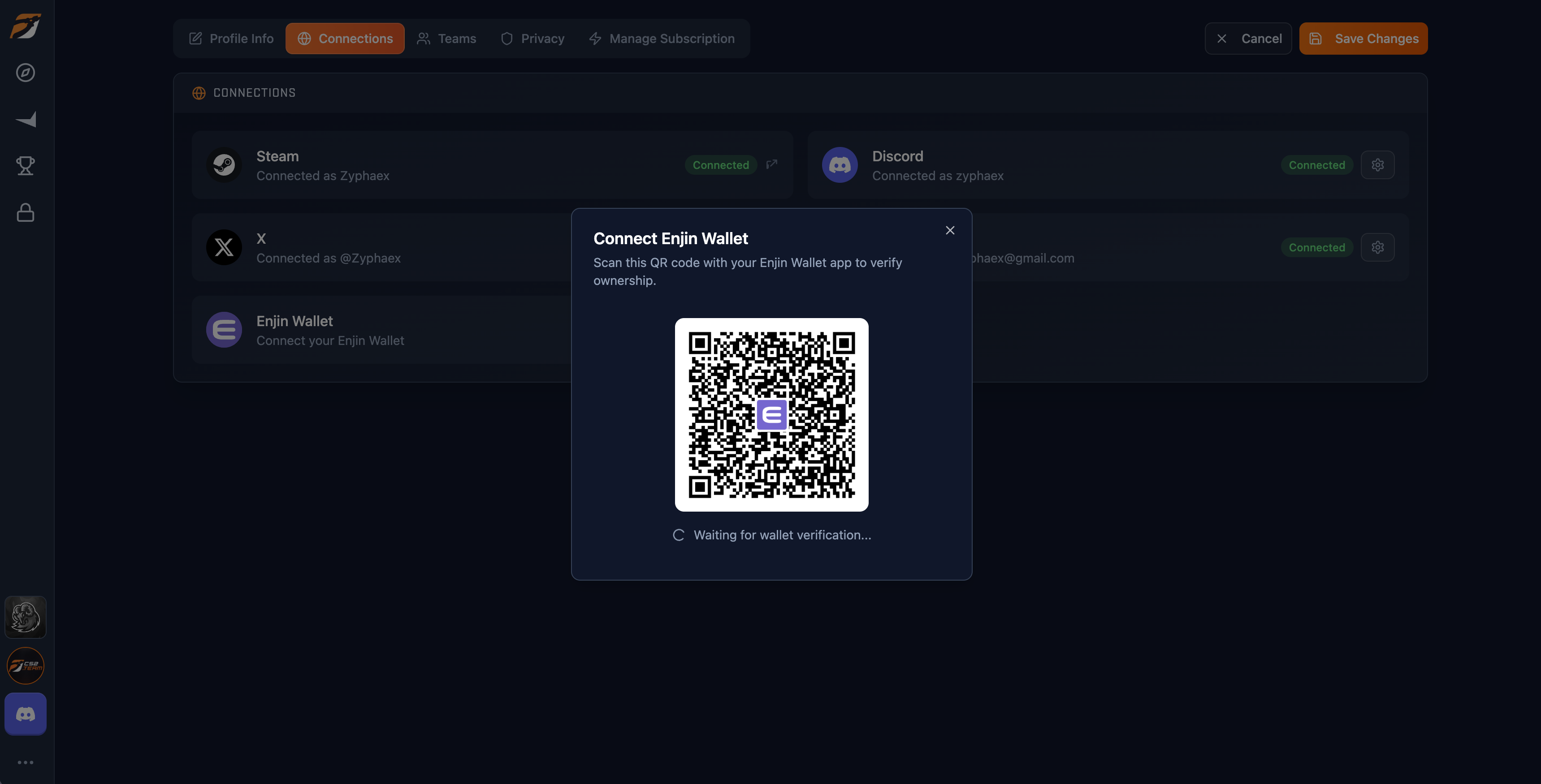 Enjin QR code